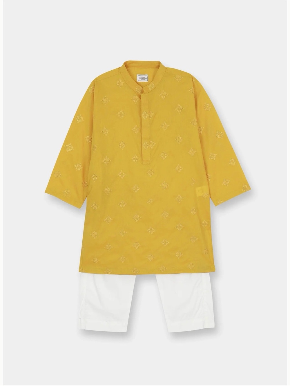 Mustard Yellow Embroidered Kurta Set for boy 1 to 2 years